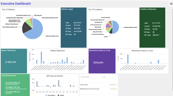 screenshot of Costcon reporting software